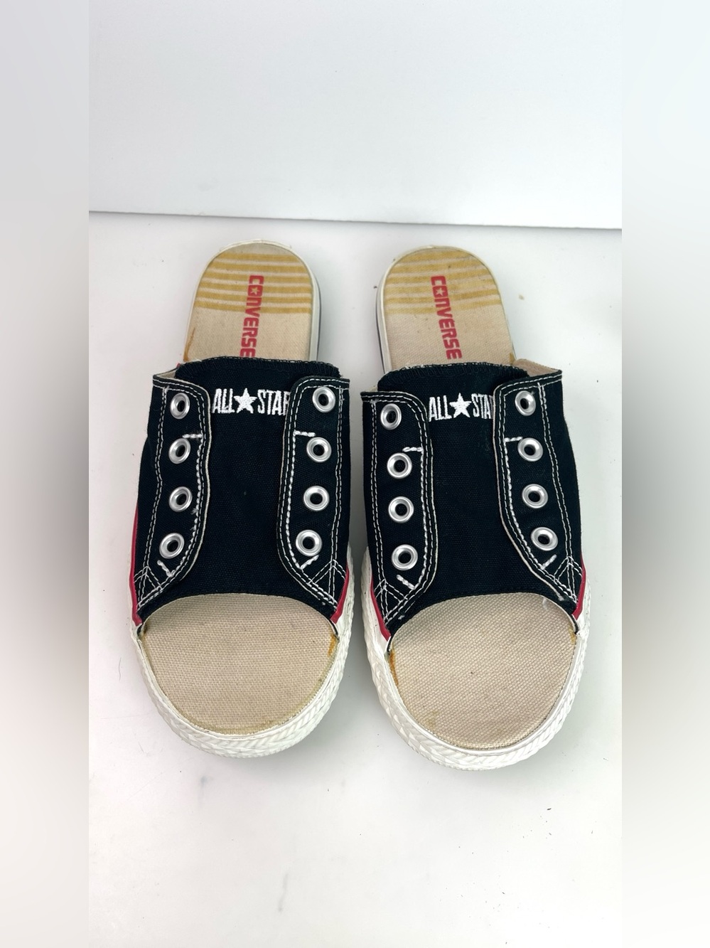 Vtg Y2K Converse All Star Cut Away Slip On Slide Sandals Mens 8 Womens 10